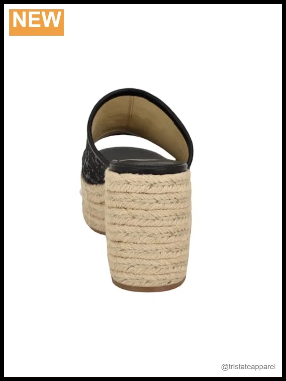 Guess Zakki Faux Leather Espadrille Wedge Slide Sandals Jute Wrapped